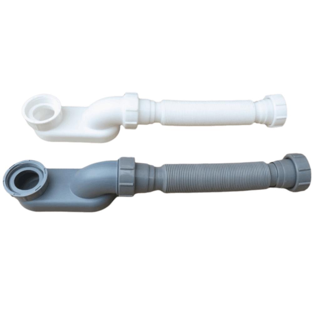 Verstellbares Abflussrohr Flexibler Flacher S-Bogen Langlebiger Freistehender Wannenabfluss Badewanne Dusche