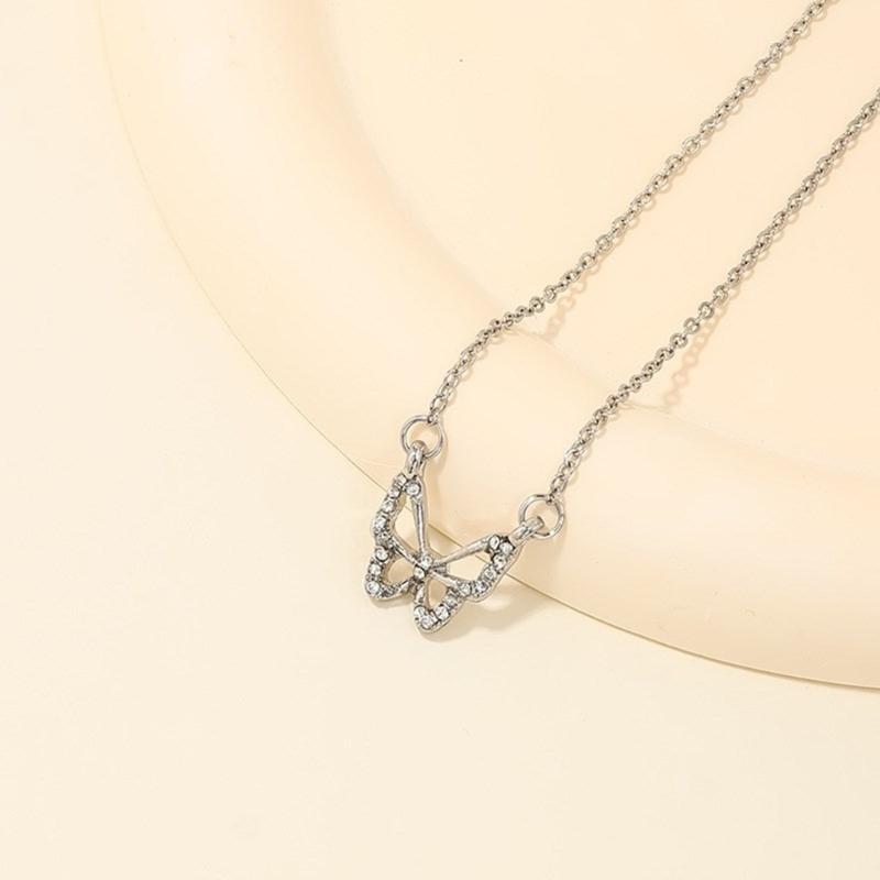 Fashionable Bow Necklace Bowknot Pendant Neckchain Adjustable Chain Choker Handmade Collarbone Chain Gifts for Women