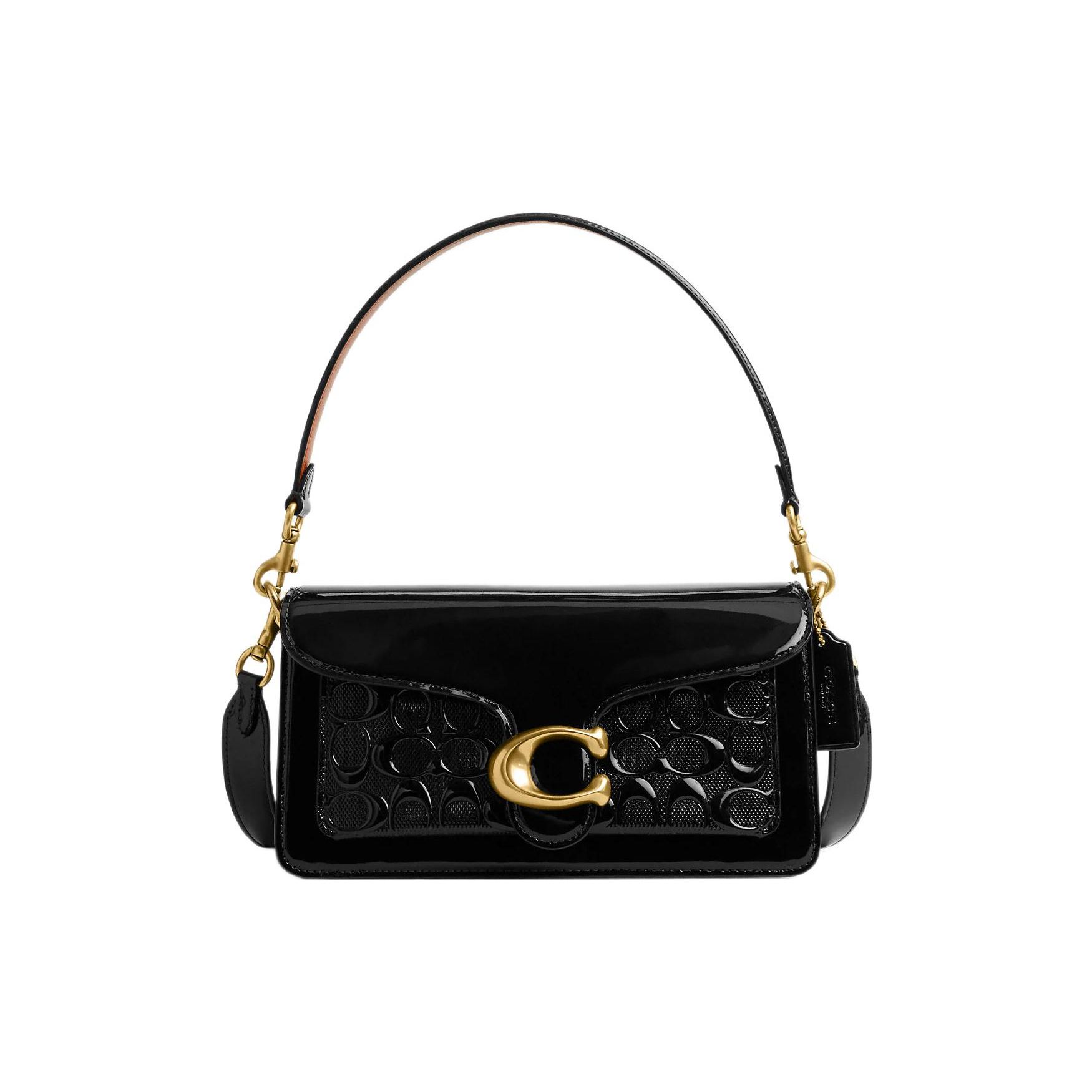 

Coach Tabby 26 Minimalist Embossed Classic Monogram Hardware Leather Handbag Women Handbags Black CM554-B4BK Basic Set (Bag+Dust Bag)