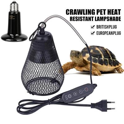 Reptile Heat Lamp Shade Pet Heater Guard Timeable Heat Lamp Anti-Scalding Preservation Infrared Ceramic Heat Lamp Lizard Turtle
