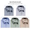 Men's Business Casual Long Sleeve Plaid Wrinkle-Resistant Shirt