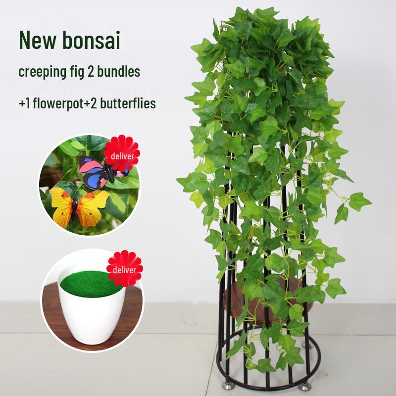 Artificial Pothos & Spider Plant Rattan Vine Wall Hanging for Indoor/Outdoor Decor