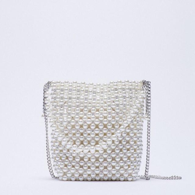 

Модная сумка-мессенджер с жемчугом и бисером, белая фея из бисера, портативные сумки-мессенджеры с цепочкой, женские кошельки и сумки, женская сумка через плечо
