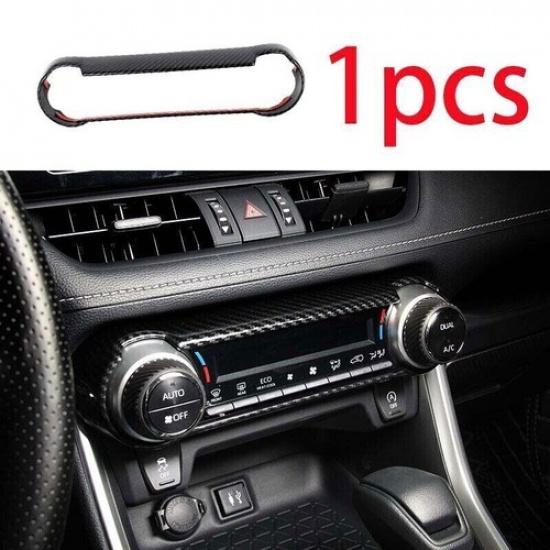 Trim Carbon Fiber Console AC Switch Control Panel 1PCS For Toyota RAV4 -