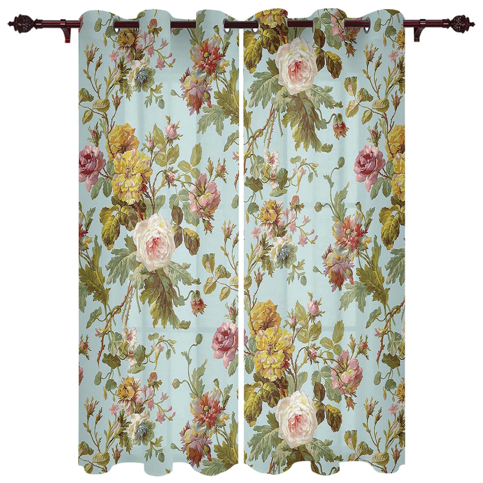 

Абстрактные оконные шторы с цветами для гостиной, спальни, кухни, декор, оконные занавески, рождественские шторы