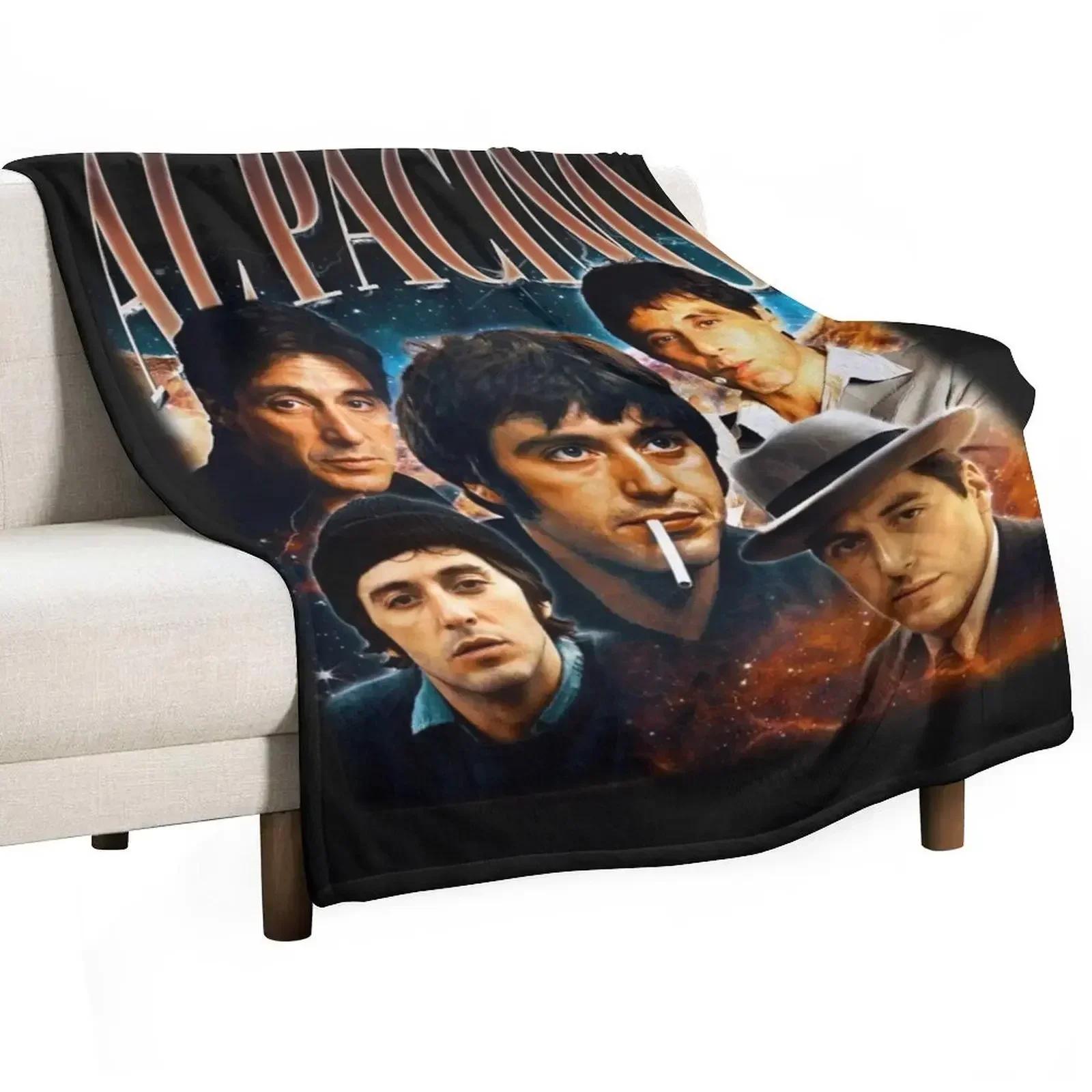 AL PACINO Vintage 90s Style, Al Pacino Homage Rap Hip-hop, Throw Blanket Soft Breathable Blanket for Night Sleeping 75X95CM