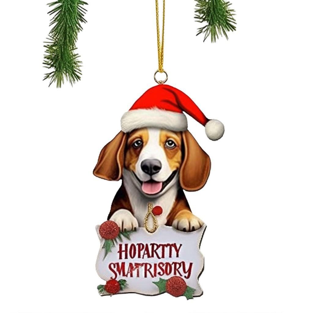 

Charming Cartoon Style Christmas Dog Decoration Pendant Acrylic For Car Interior 1