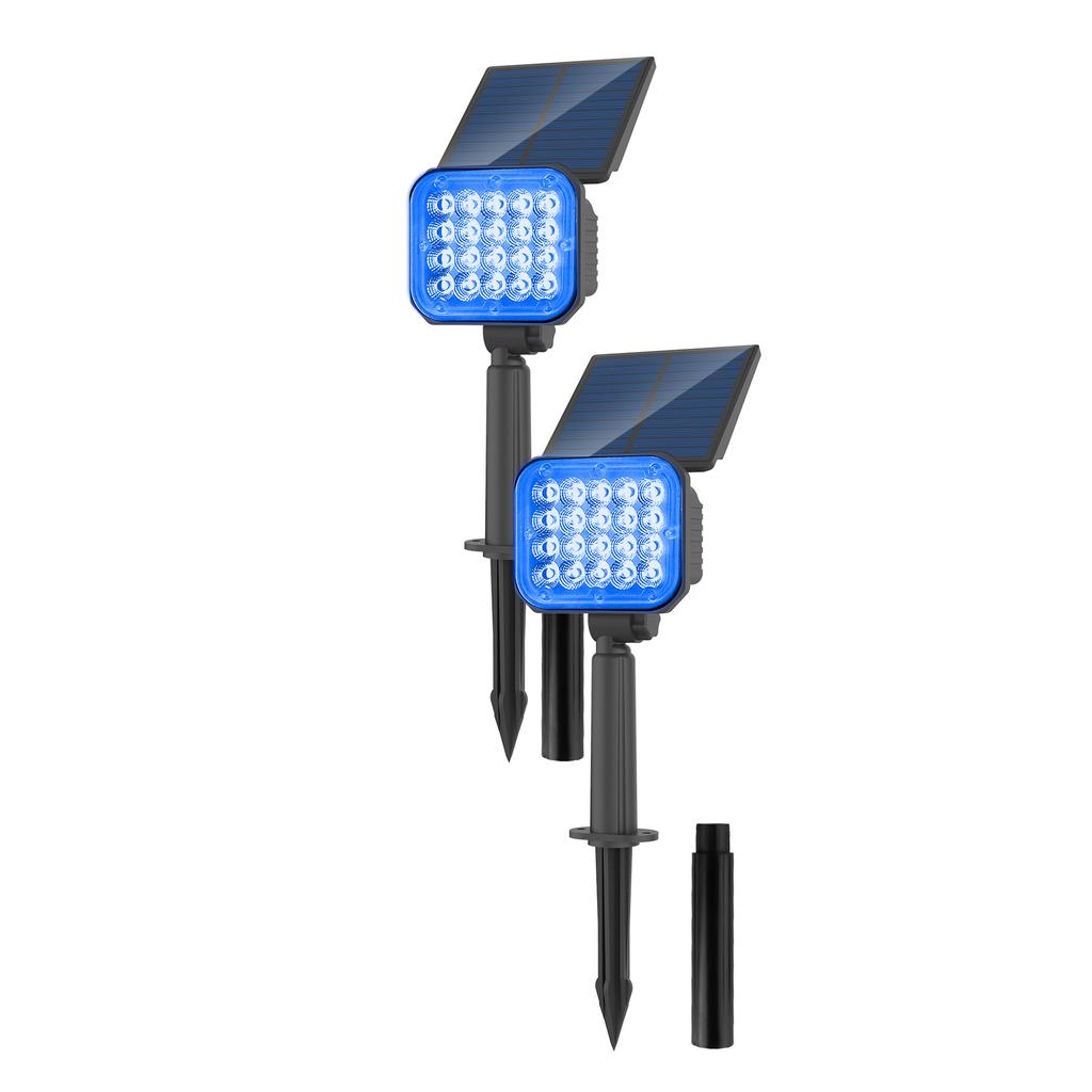 2/6PCS Blue Soalr Garden Light Outdoor Solar Spotlight IP65 Solar Wall Light Adjustable Brightness Solar Lamp For Garden