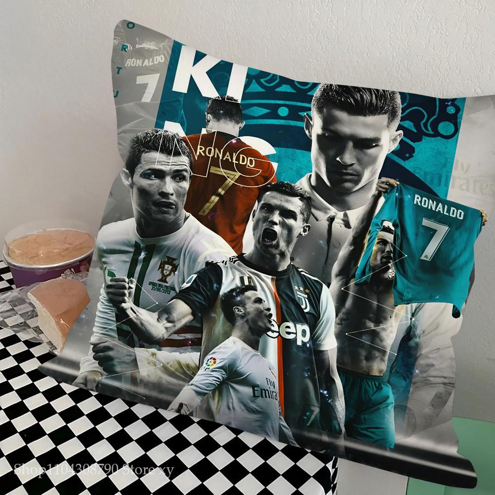 

C-Cristiano R-Ronaldo CR7 Pillow Case Square Pillow Bedroom Sofa Leisure Comfort Cushion Car Living Room Home Decoration 16x16Inch