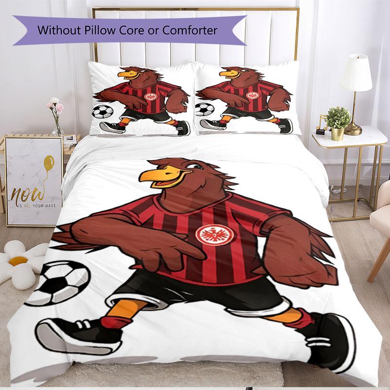 3pcs Duvet Cover Set (1*Duvet Cover + 2*Pillowcase, Without Core), Eintracht Frankfurt Print Soft All‑Season Bedding Set, Home Bedroom Decor Gift