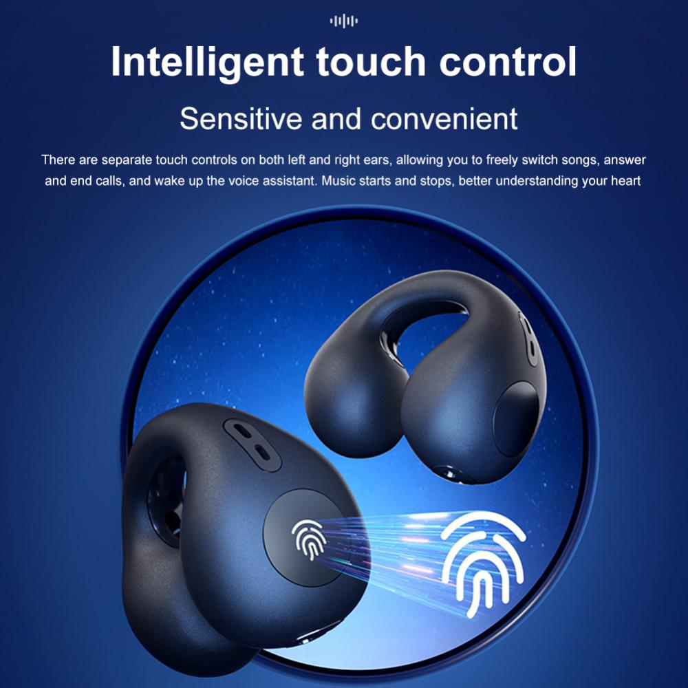 T75 Ear-Clip Bluetooth sluchátka Bone Conduction Sluchátka Bezdrátová sluchátka 3D Surround Stereo Bass Sportovní Headset s mikrofonem
