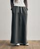 Cita Every Day Comfort Raw Edge Maxi Skirt_Cts620(Charcoal)
