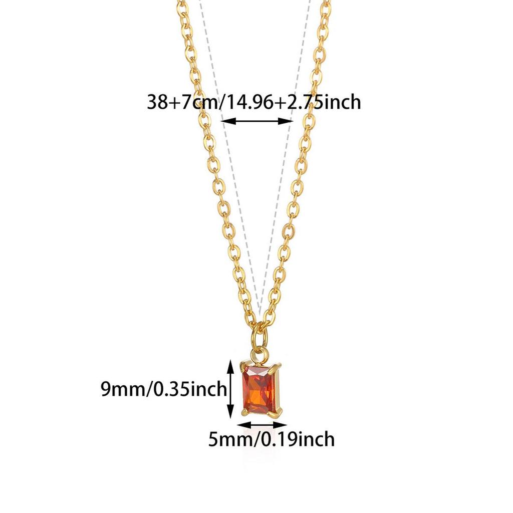 December Zircon Birthstone Necklace: Women's Trendy Fashion Clavicle Chain for Daily Commute