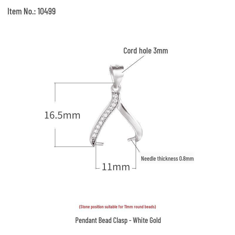

S925 Sterling Silver 18K Gold Pendant Bail for DIY Pearl, Bead, and Jade Accessories with Left and Right Holes.