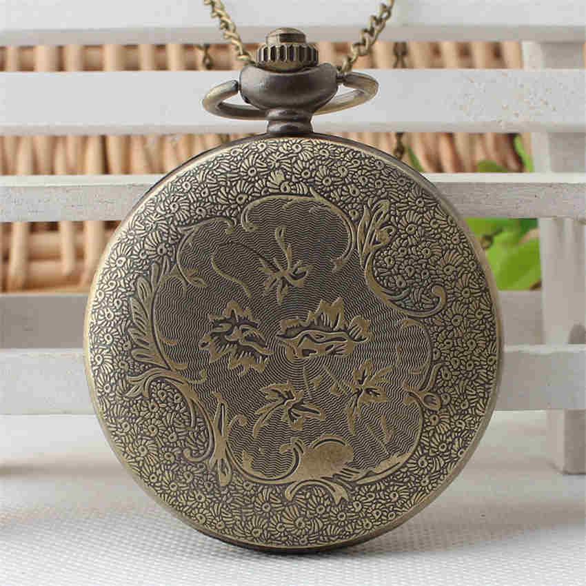 Vintage Anker Muster Taschenuhr mit Kette für Herren Damen