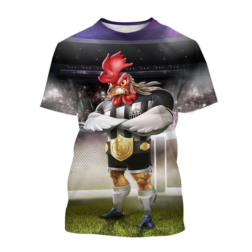 Fashion Chicken Graphic 3D Printing Men's T-shirt Funny Anime Chicken Casual Short Sleeve Tees Tops Women Clothing