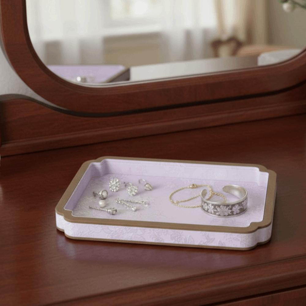 Chinese Vintage Court-Style Jewelry Storage Tray Satin Surface Jewelry Showcase Dressing Table