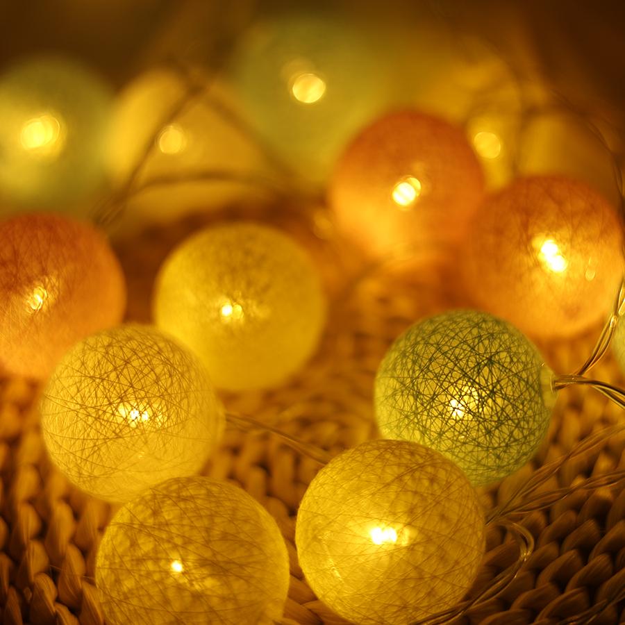 Cotton thread ball colorful light string LED stall camping atmosphere romantic proposal confession room decoration lights