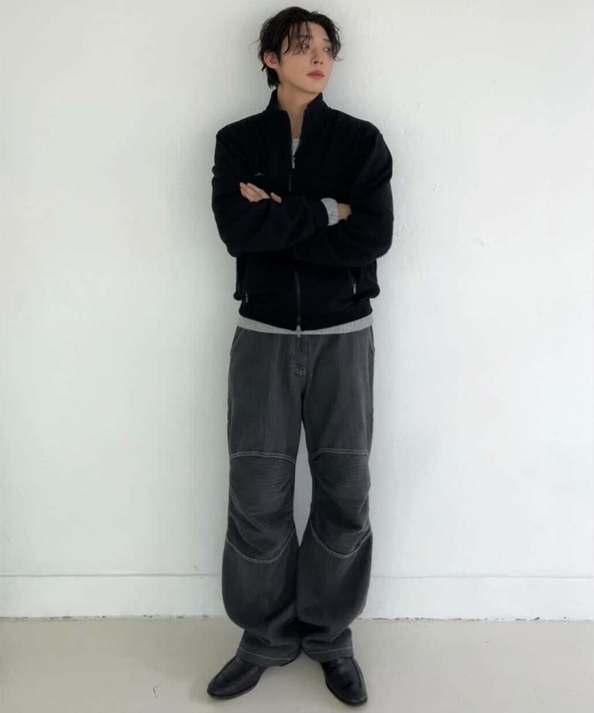 Paradigm Film [Ep.01] Dyed Herringbone Double Knee Pants (Charcoal)