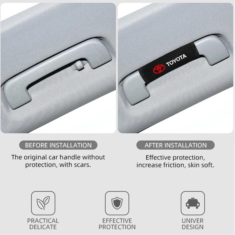 Toyota 2026 Novas Calotas Capa de Maçaneta de Porta de Carro Capas Macias de Pelúcia para Maçaneta de Porta de Carro Suporte de Teto de Carro Proteção F Adesivo de Carro