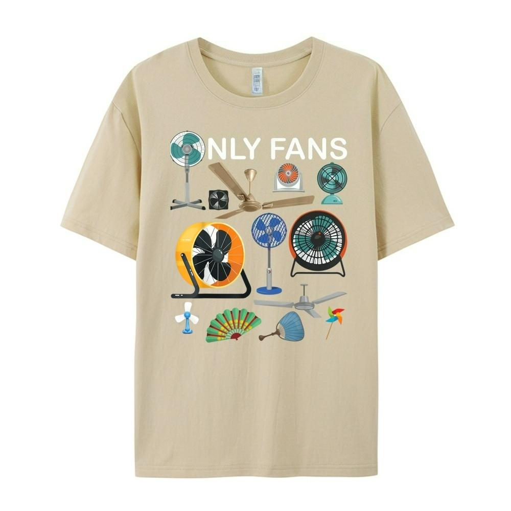 Only Fan Suit Fun Respirator and Fan Print Pure Cotton Women's Designer T-shirt High Quality Casual Fashion Short Sleeve Street