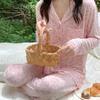 Silk Pajamas Women's Long Sleeve Cardigan Long Pants Pajamas Set Printed Kawaii Clothes Home Clothes