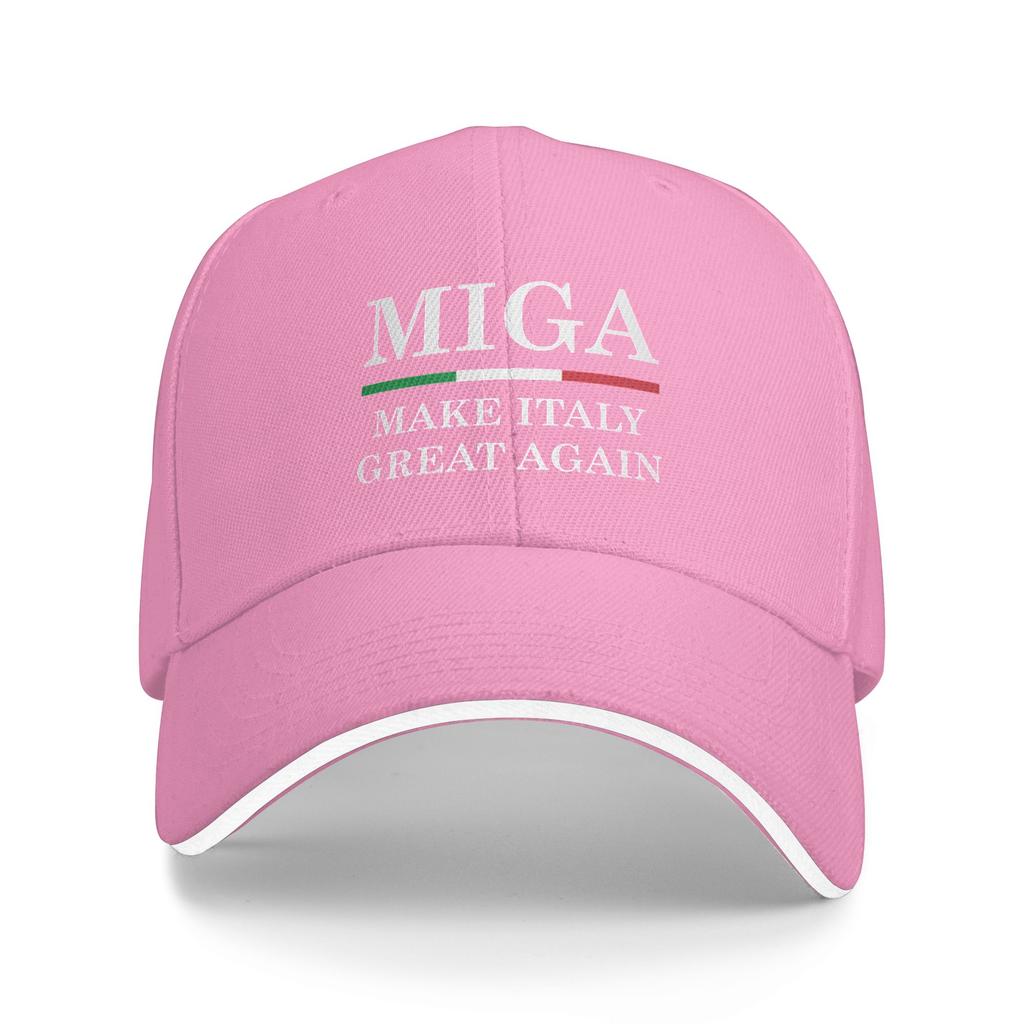 Make Italy Great Again MIGA Gorras de Béisbol para Senderismo Para Unisexes Sombrero de Sol de Playa de Gama Alta Snapback