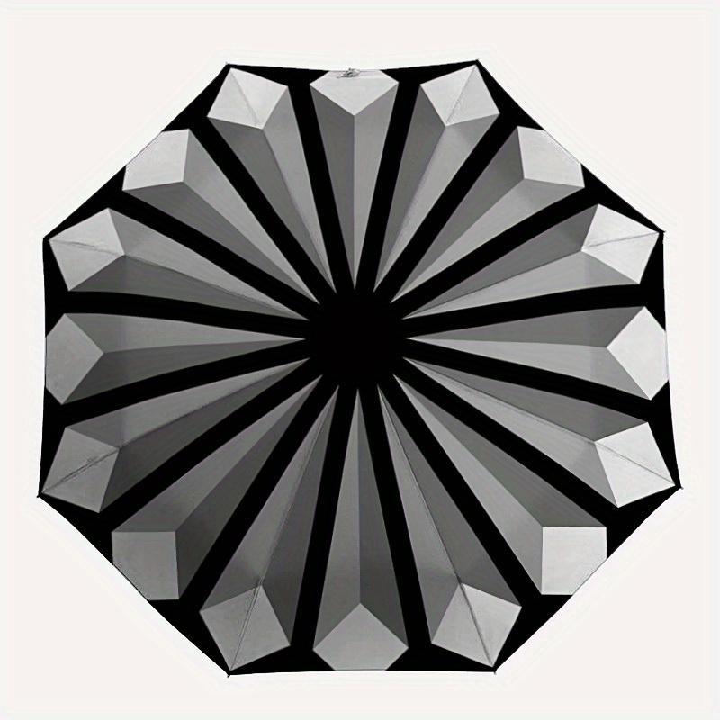 

1pc Geometric Design Automatic Folding Umbrella, Portable & Foldable Design with 8 Ribs, Casual Outdoor Accessory yy250729077
