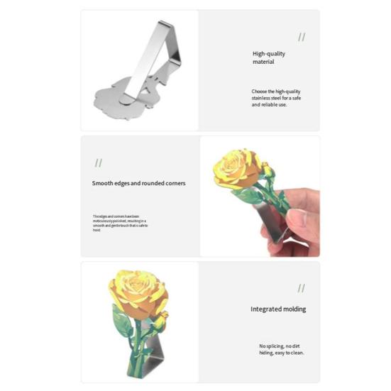 4Pcs Stainless Steel Rose Tablecloth Clip Non-slip Indoor Outdoor Wedding