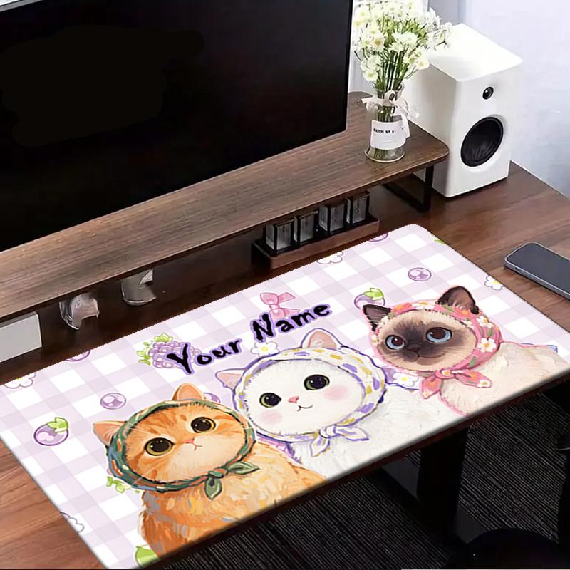 1PC Custom Name Cat Kitten Dreams Mouse pad, keyboard and mouse desk pad, for computer notebook Birthday Gift For Any Room Or Office
