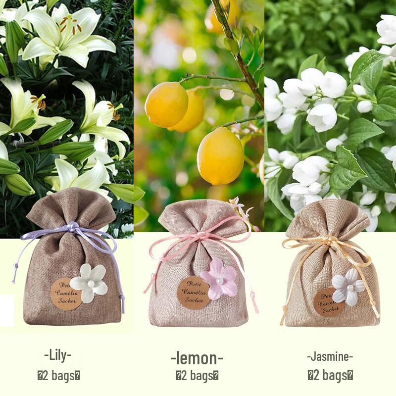 Wardrobe Fragrance Sachets - Gardenia, Lemon & Jasmine (6-Pack)