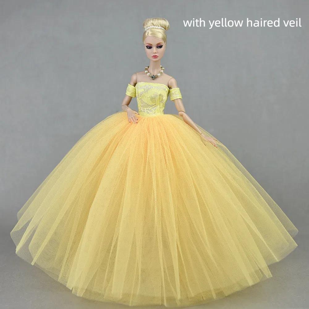 

Party Wear Doll Clothes Solid Color Party Evening Gown For 30 cm Doll 1/6 Doll Clothes 9