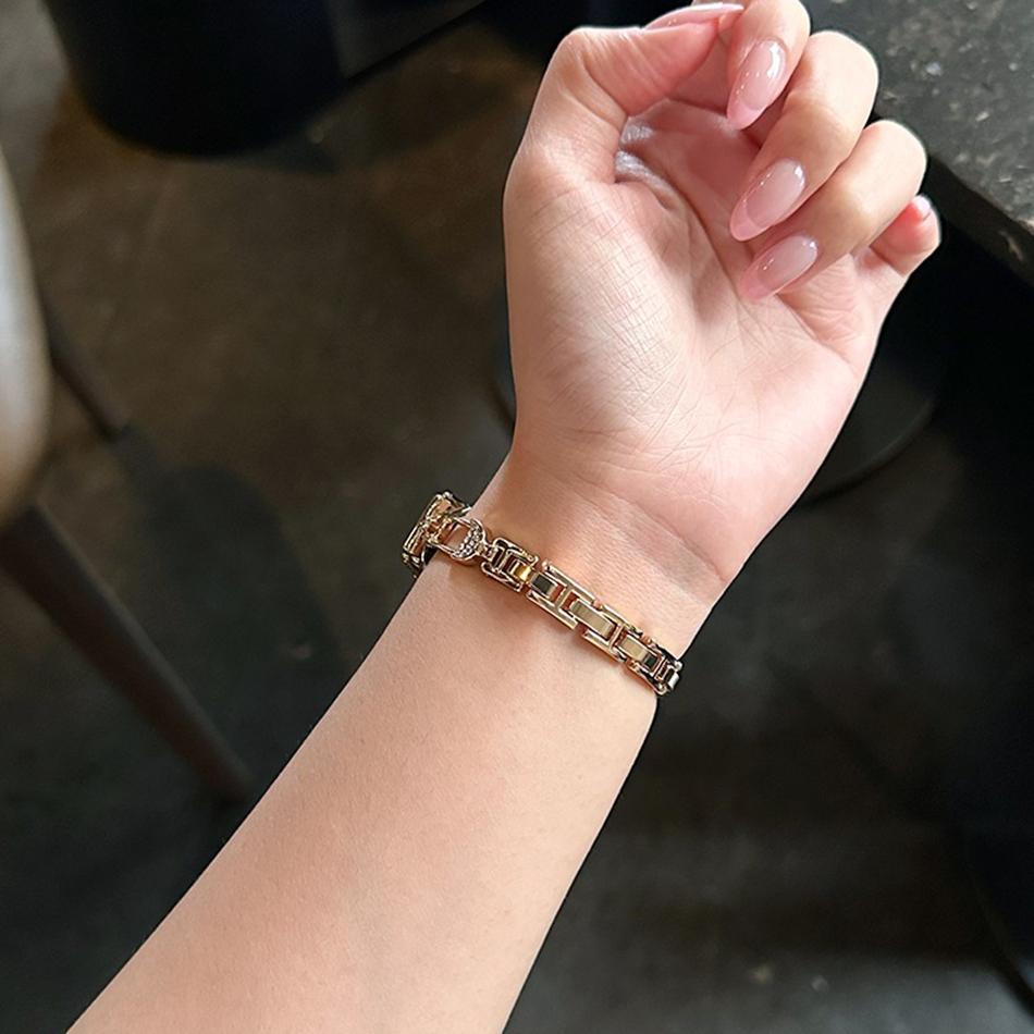 Fashion Diamond Paperclip Metal Bracelet For Xiaomi Mi Band 10 8 9 Pro Strap Miband 9Pro 8 Pro Smart Watch Replacement Wristband