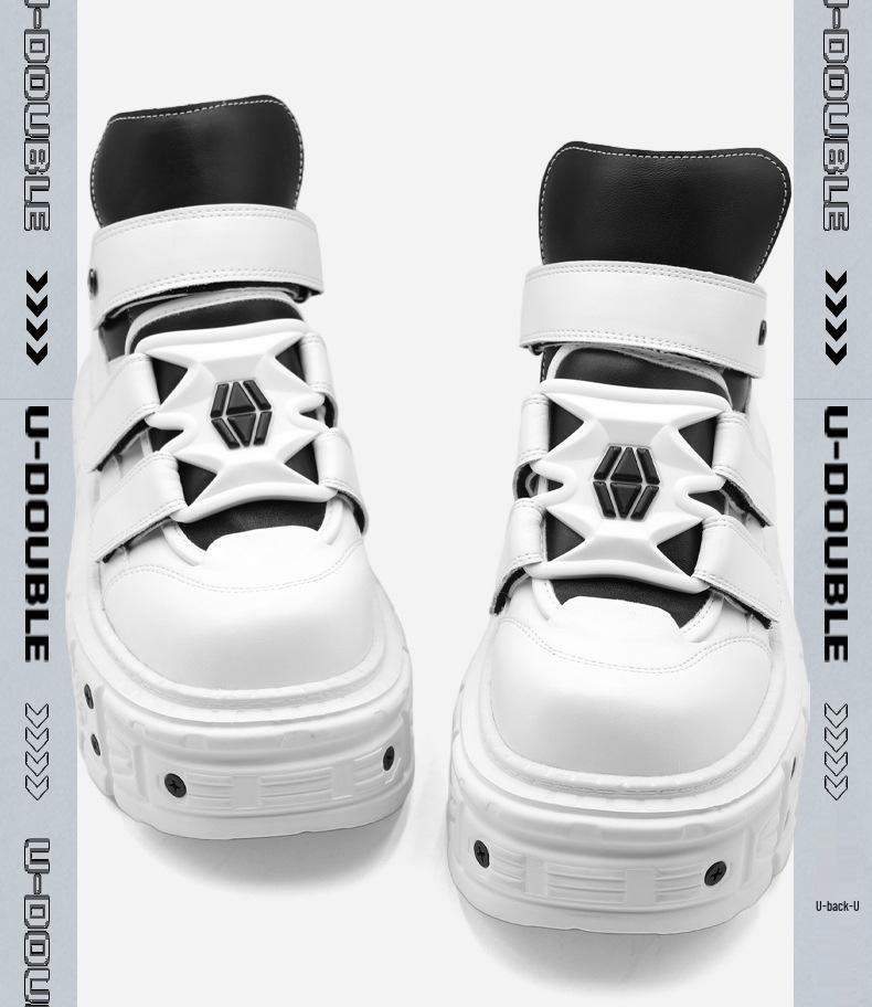 Summer Cross-border Platform Punk Boots: Unisex Thick-soled, Height-increasing High-top Shoes.