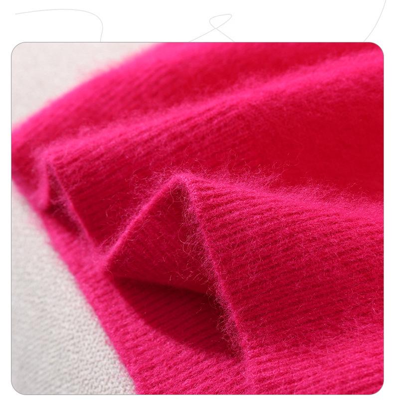 Damen Schlank geschnittener V-Ausschnitt Nerz Kaschmir Pullover, Große Größen, Herbst/Winter Pullover