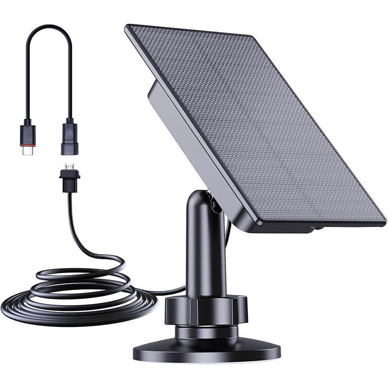 

2W Monocrystalline Silicon Solar Panel for Outdoor Security Camera, Rechargeable Solar Battery Charger 2W серый