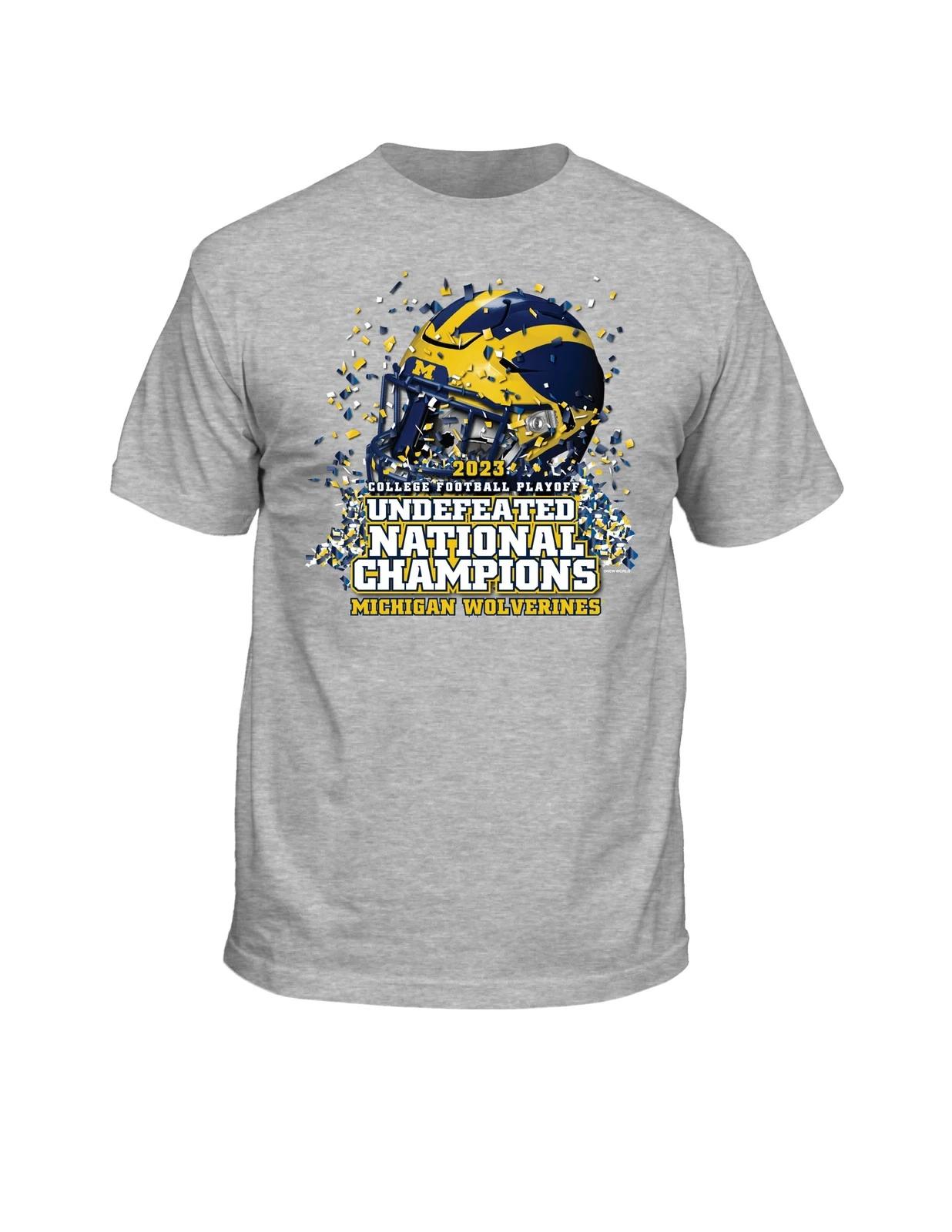 Michigan Wolverines Football 2023 National Championship Helmet Short Sleeve 3XL