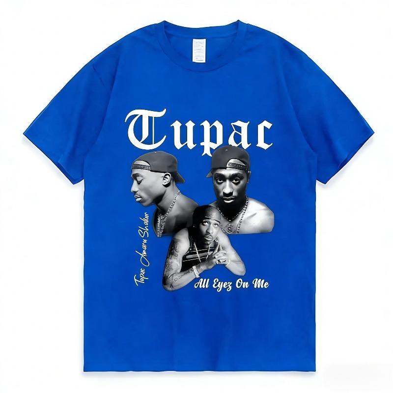 Rap Tupac Hiphop Streetwear Round Neck Oversized Sleeve Tshirt High Quality Summer Short Sleeve Fashion Unisex100 Cotton Tshirt