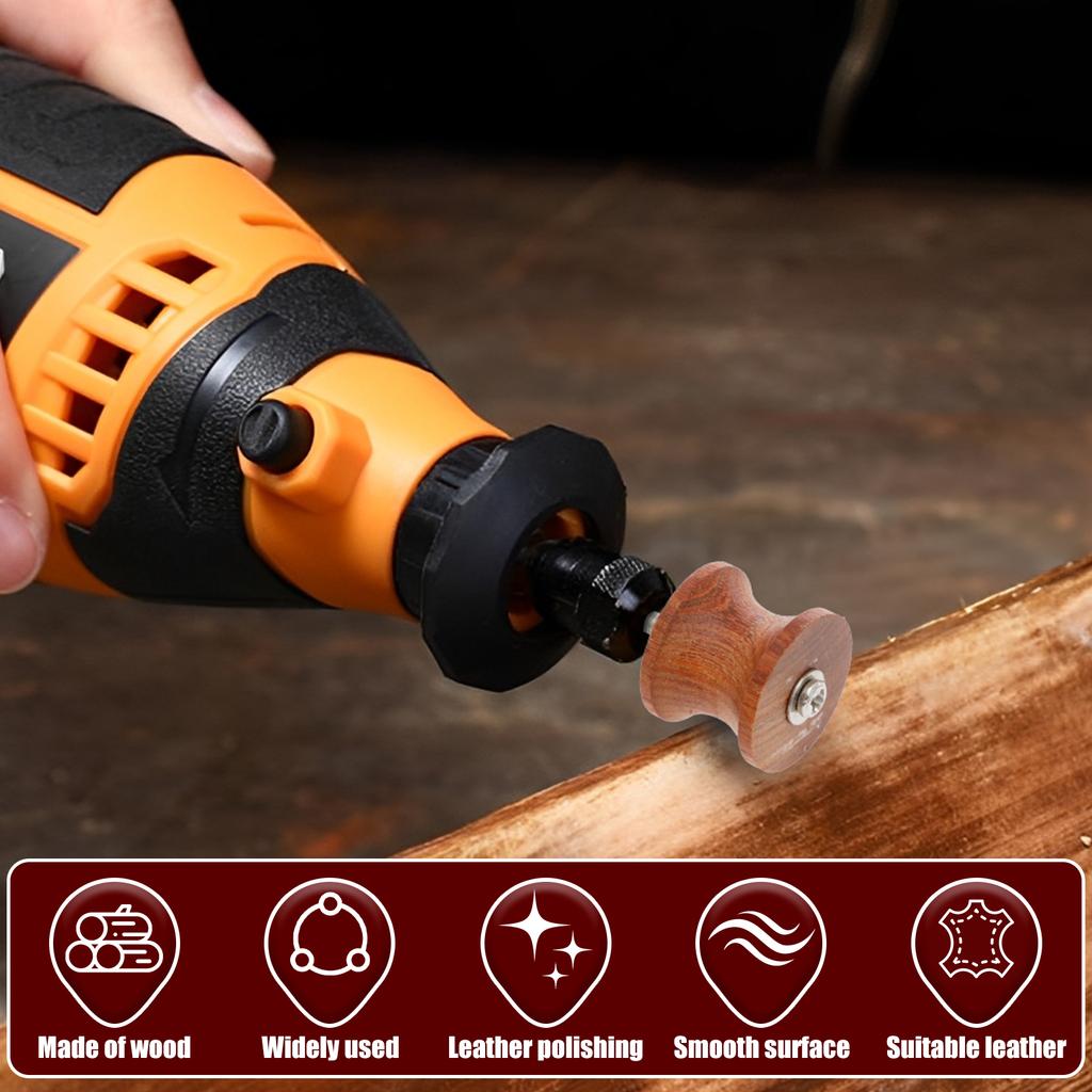 7Pcs Leather Edge Burnishing Bits Kit Enduring Sandalwood Head Leather Grinding Tool for Polishing Leather Crafts Rotary Tool