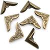 For 36 Pcs Vintage Bronze Book Corner Protectors 30 X 30 Mm Corner for Folders Book Scrapbooking Menus Albums File Decoration