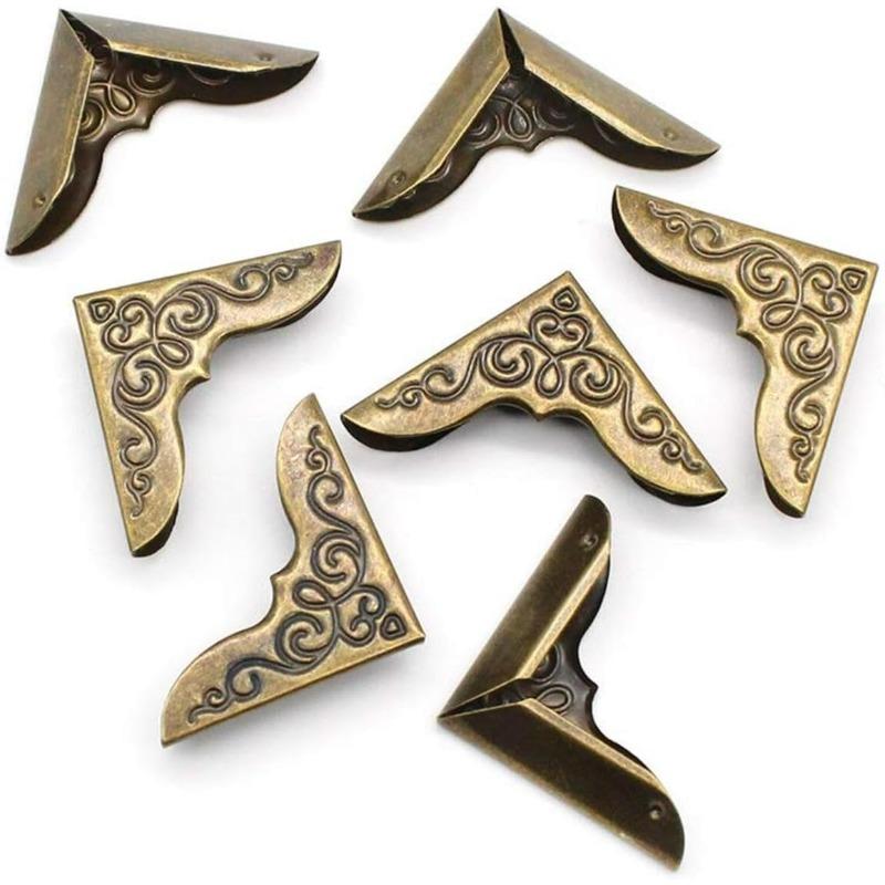 For 36 Pcs Vintage Bronze Book Corner Protectors 30 X 30 Mm Corner for Folders Book Scrapbooking Menus Albums File Decoration