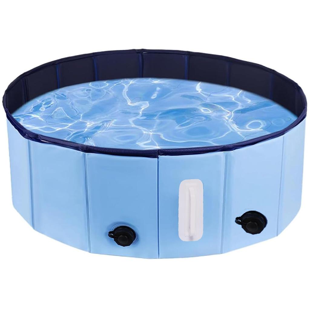 DEWEL Faltbarer Haustierpool für Kinder, 80 cm Durchmesser x 30 cm Höhe, Leicht zu bewegen, Tragbar, Keine aufblasung erforderlich, Einfache Entleerung, Strapazierfähiges PVC