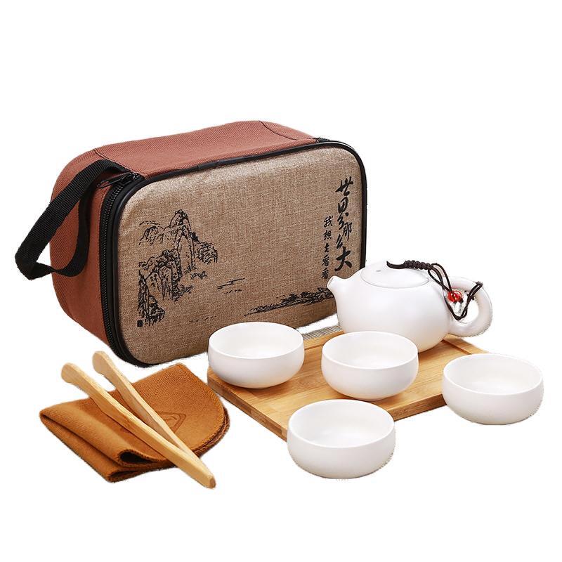 Portable Ceramic Tea Set with Dingyao Xishi Pot