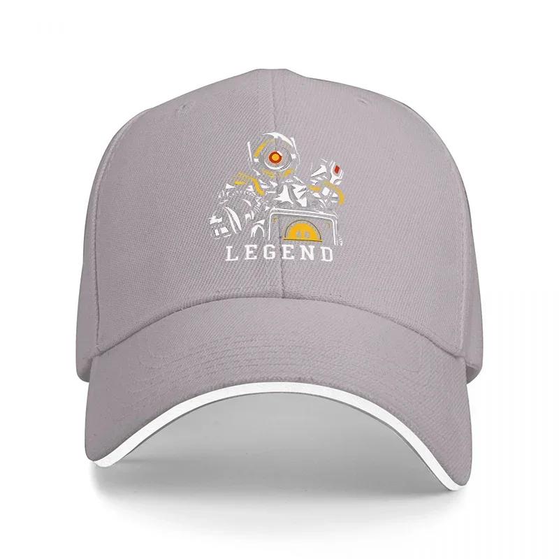 LEGEND Astronaut Robot Design Black Baseball Cap with White Trim and Bold Graphic Print for Casual Streetwear Style