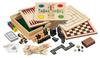 Philos Wooden Game Compendium Games Set 23cm Nine Pick Up Playing Cards Games for Kids and Adults - 8-in-1 - - Chess, Backgammon, Draughts, Men's