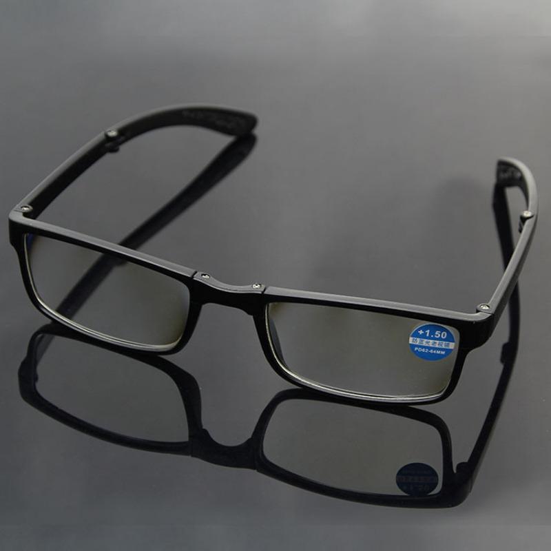 

Reading Glasses Men Foldable Presbyopia Glasses Unisex Black Blue Light Glasses Fashion Eyeglasses +400 чёрный