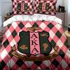 "AKA Sorority Pink Green Argyle Crest 3PC " Multiple Sizes Kid's And Adults' Bedroom Exquisite 3PC Bedding Set, Gift