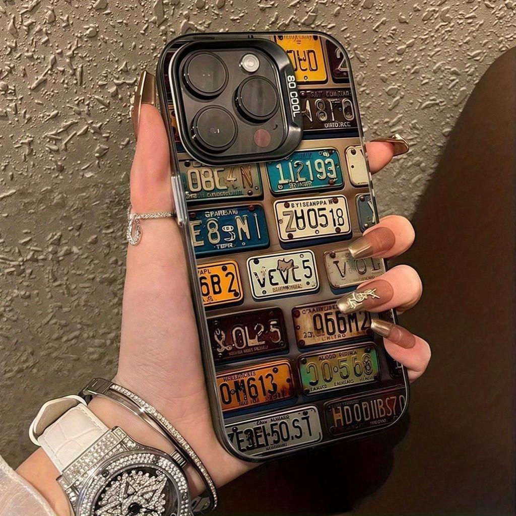 Personalized Retro License Plate Phone Case For IPhone 17 17Air 16 Pro Max 15 14 Plus 13 12 11 16e 17Air Cover Case Funda