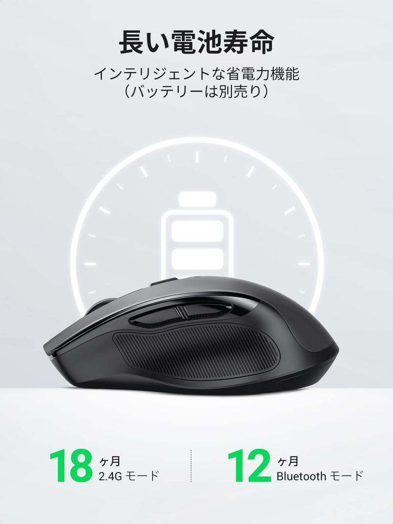 UGREEN Wireless Bluetooth 6 4000 5 DPI Battery Compatible with Windows and Black Mouse, & 2.4GHz, Silent, Buttons, DPI, Levels, Operated, PCs,