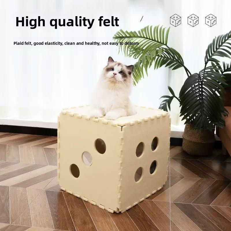 Creative Dice Cat Nest, Four Seasons Universal Cat Villa, Cat Avoid Toys, Catch and Wear-resistant Amusement Park for Pet